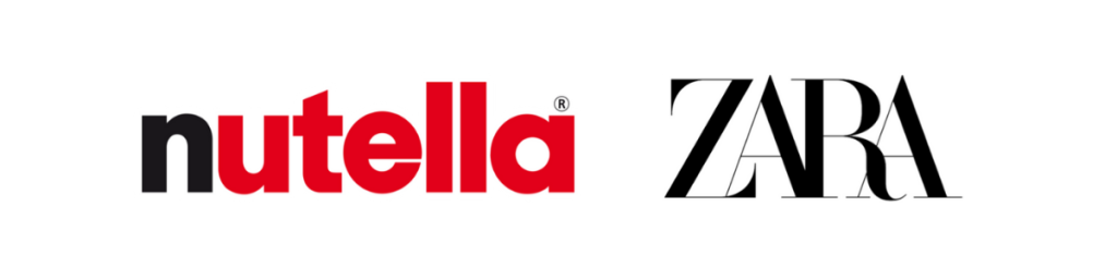 logo's Zara em Nutella